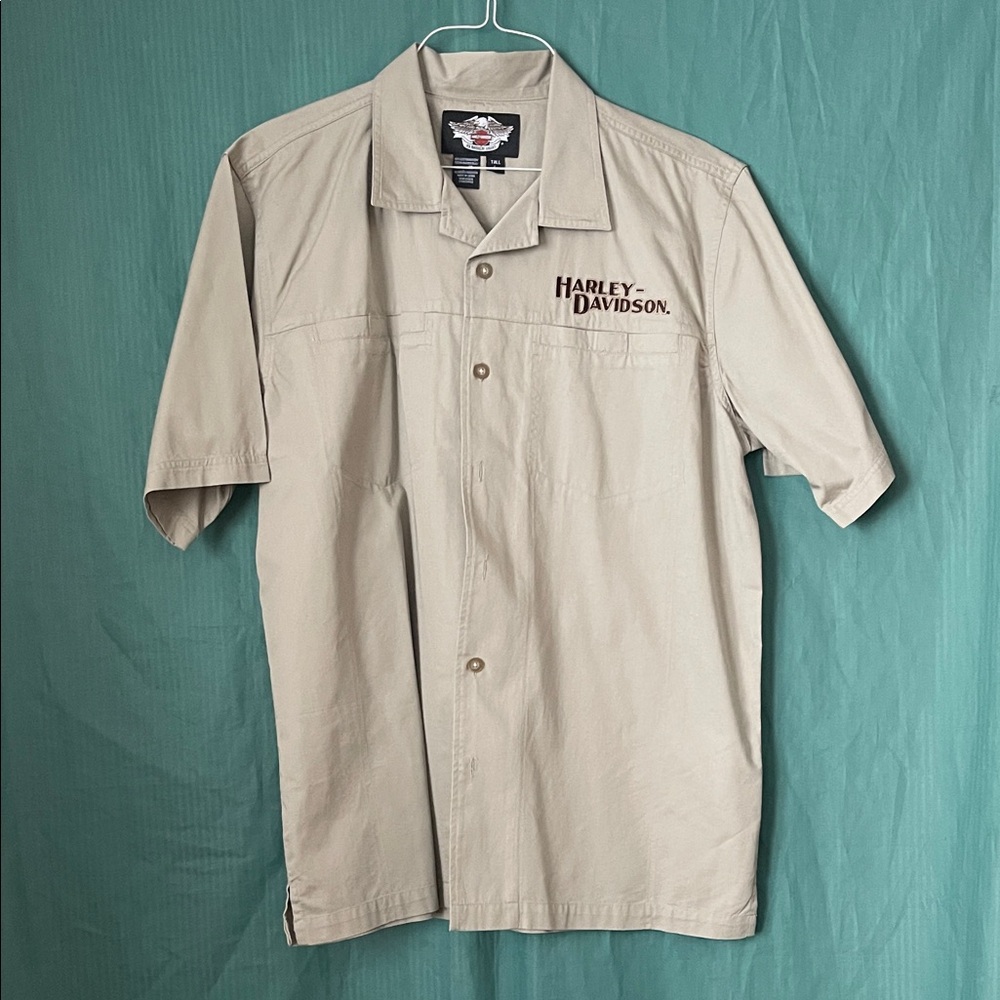 Harley-Davidson Legends Taupe/Brown Button-Up Shirt